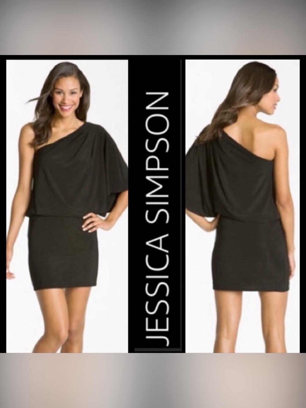 Jessica Simpson Mini Black One-Shoulder Cocktail Dress